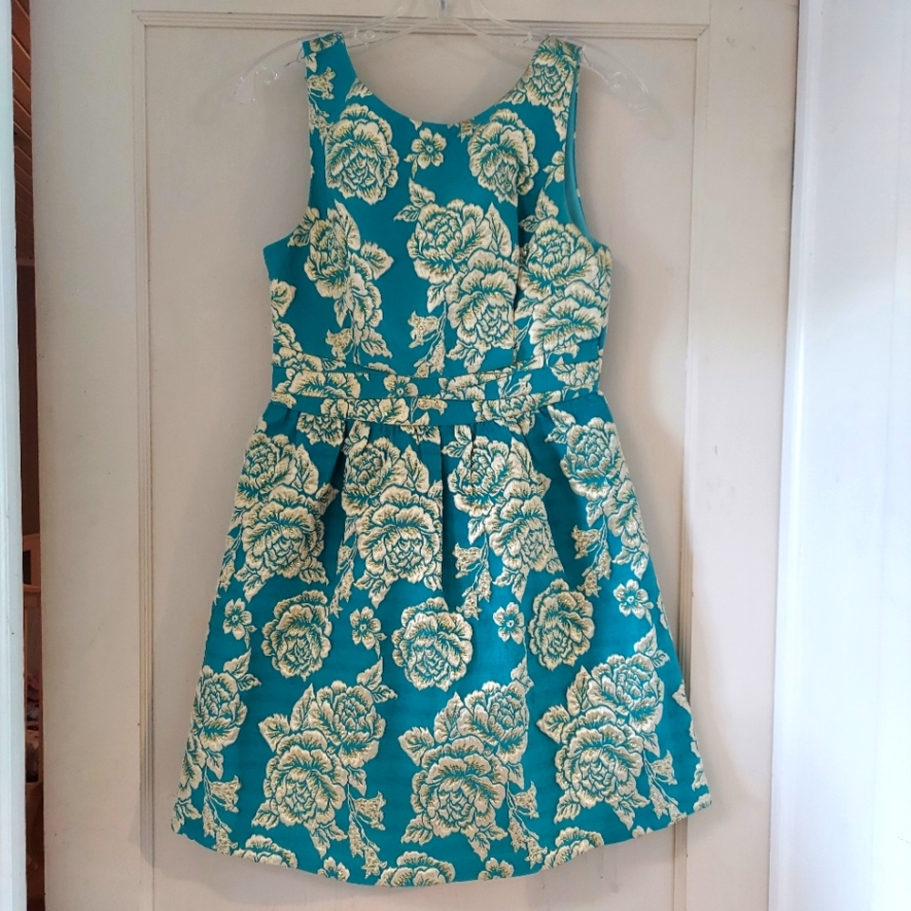 Teal and Gold Dress